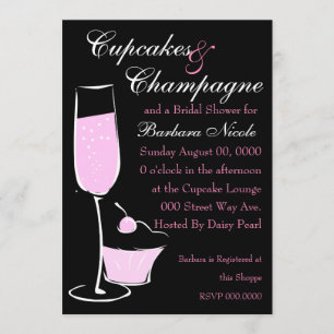 Cupcake und Champage Einladung