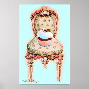 Cupcake und Viktorianisches Plakat