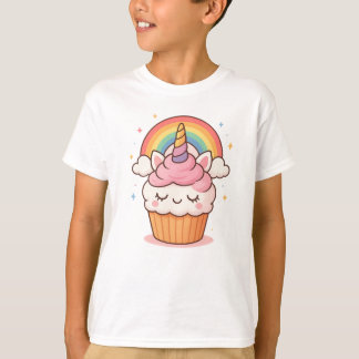 Cupcake Unicorn - Niedliches Kawaii Rainbow Desser T-Shirt