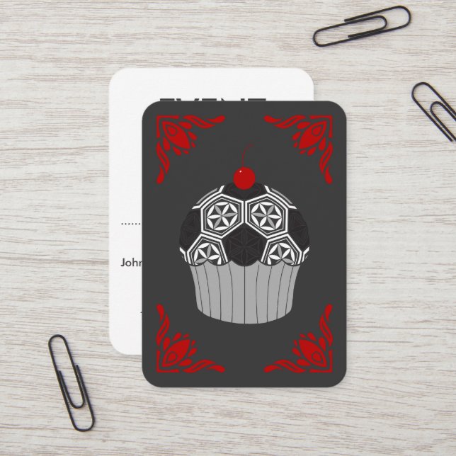 Cupcake Visitenkarte (Vorderseite/Rückseite Beispiel)