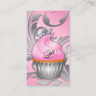 Cupcake Visitenkarte Krassy Silver Pink