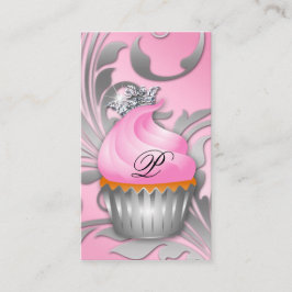 Cupcake Visitenkarte Krassy Silver Pink