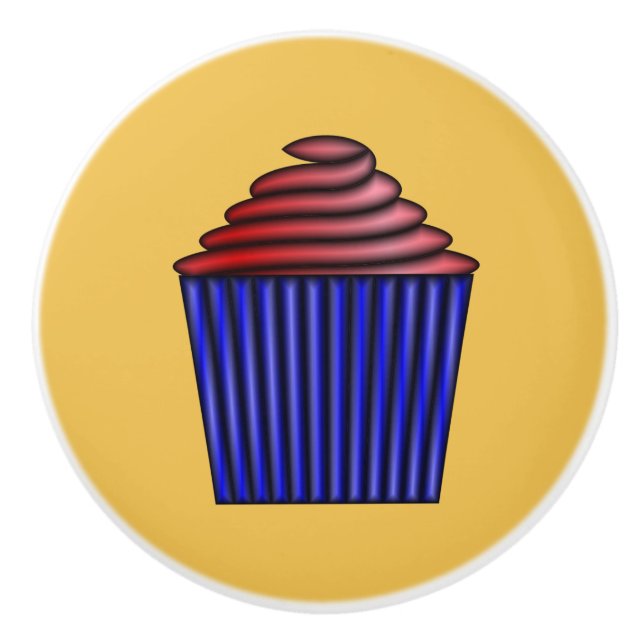 Cupcake von Kenneth Yoncich Keramikknauf (Vorderseite)