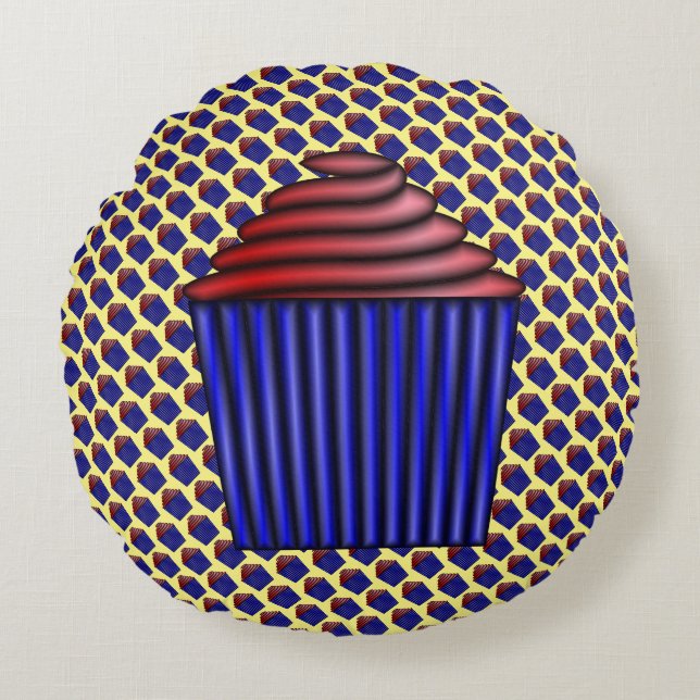 Cupcake von Kenneth Yoncich Rundes Kissen (Vorderseite)