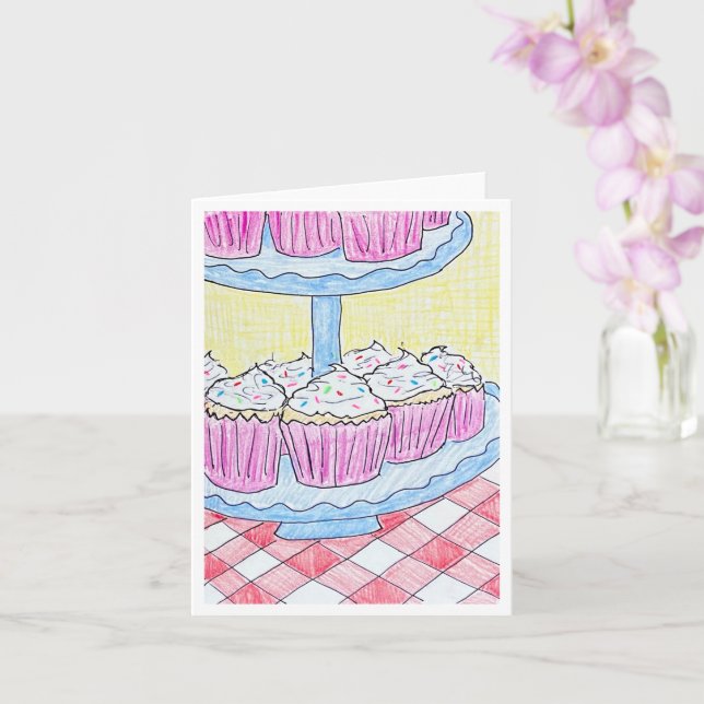 Cupcake-Wonne Karte (Orchidee)