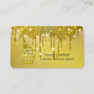 Cupcake Zuhause Bäckerei Konditorei Gold Drilling Visitenkarte