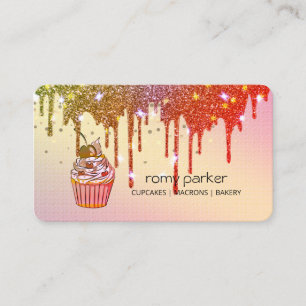 Cupcake Zuhause Bäckerei Konditorei Rosa Tropfen Visitenkarte