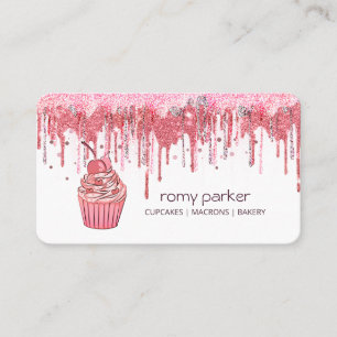 Cupcake Zuhause Bäckerei Konditorei Rose Gold Dri Visitenkarte