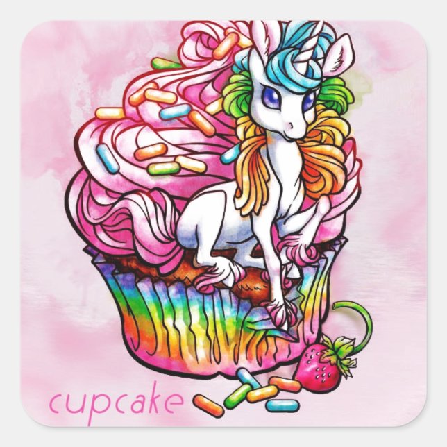 cupcakeprincess.jpg quadratischer aufkleber (Vorderseite)