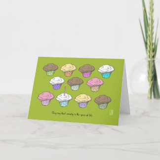 Cupcakes auf Wasabi mit Candle Birthday Karte