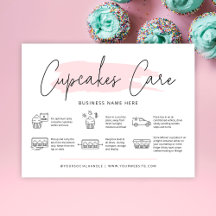 Cupcakes Care Instructions Bäckerei Guide Feminine