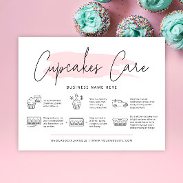 Cupcakes Care Instructions Bäckerei Guide Feminine Dankeskarte