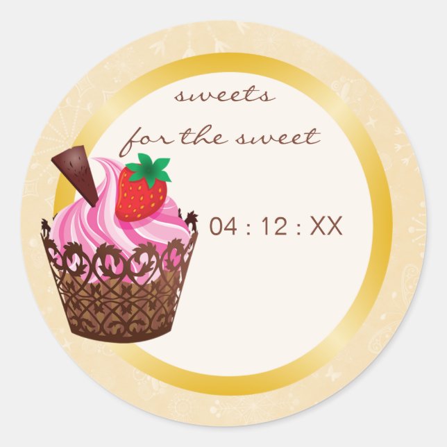 Cupcakes & Cocktails Gastgeschenk Stickers - Honig (Vorderseite)