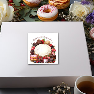 Cupcakes Donuts Brownies Candy Quadratischer Aufkleber