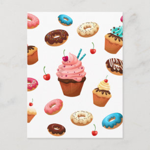 Cupcakes Donuts Postkarte