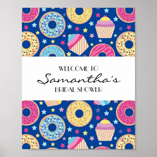Cupcakes & Donuts Willkommensschild Poster (Vorne)