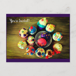 Cupcakes Einladungspostkarte