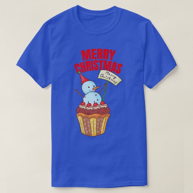 Cupcakes Frohe Weihnachten XMAS Bäckerei Backwaren T-Shirt (Design vorne)