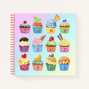 Cupcakes Fügen Sie Ihren Namen Monogram Muffin Ni Notizbuch