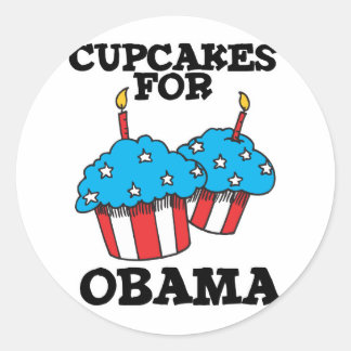 Cupcakes für Obama Runder Aufkleber