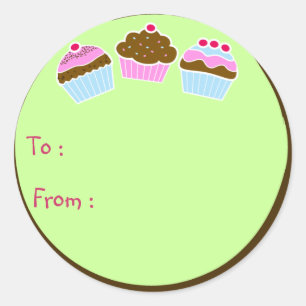 Cupcakes-Geschenkstift Runder Aufkleber