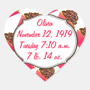 Cupcakes Herz-Aufkleber