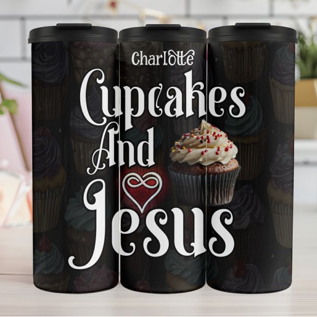 Cupcakes, Jesus, Süße Hingabe Thermosbecher (Von Creator hochgeladen)