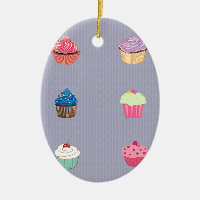Cupcakes Keramik Ornament (Vorne)
