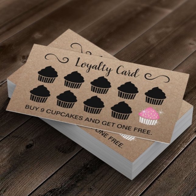 Cupcakes Konditorei Bäckerei Loyalty Kraft Treuekarte (Von Creator hochgeladen)