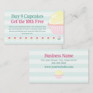 Cupcakes Loyalty Briefmarke oder Lochkarte - kaufe Treuekarte