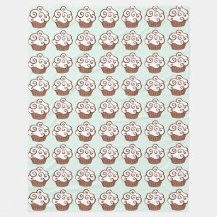 Cupcakes Mint Green Blanket Fleecedecke