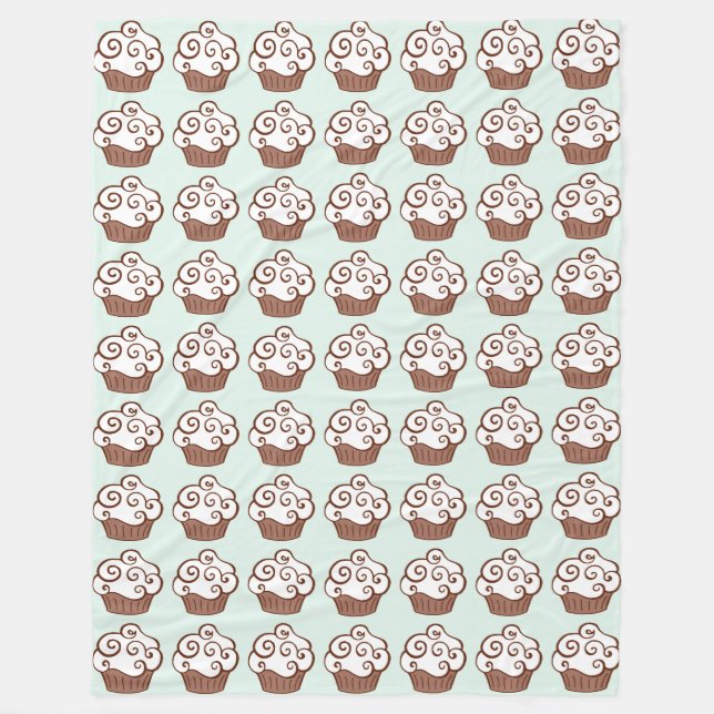 Cupcakes Mint Green Blanket Fleecedecke (Vorderseite)