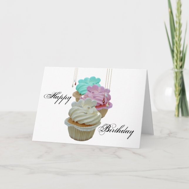 Cupcakes mit Bling! Karte (Vorderseite)