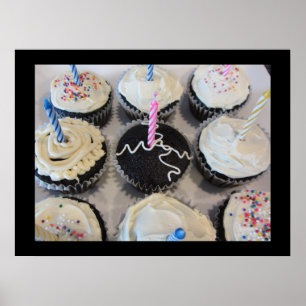 Cupcakes mit Kerzen Poster