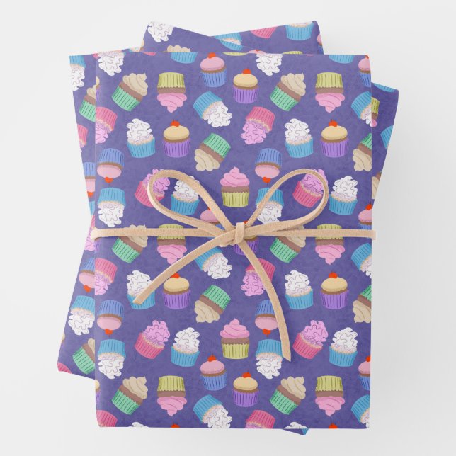 Cupcakes-Muster Geschenkpapier Set (Beispiel)