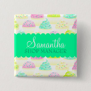 Cupcakes N Sprinkles Individuelle Name Abzeichen B Button