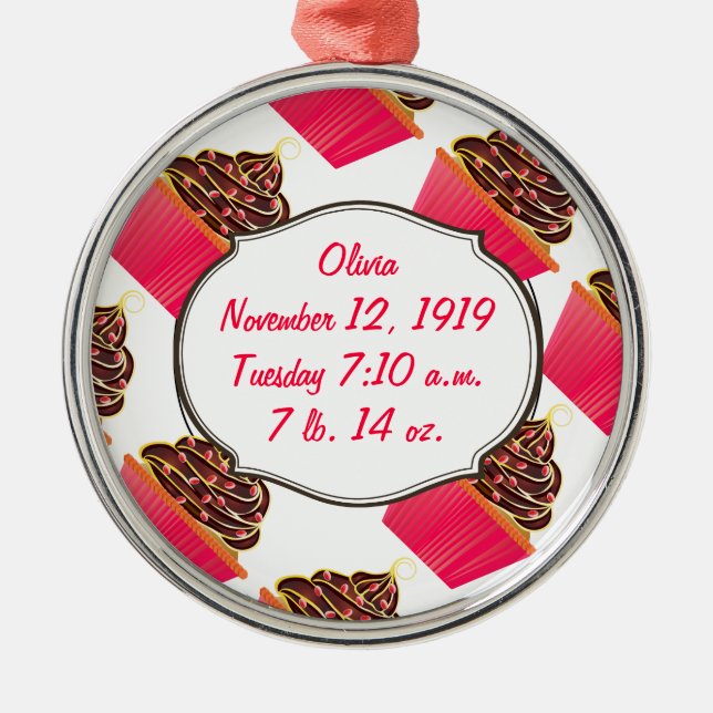 Cupcakes Ornament Aus Metall (Vorne)