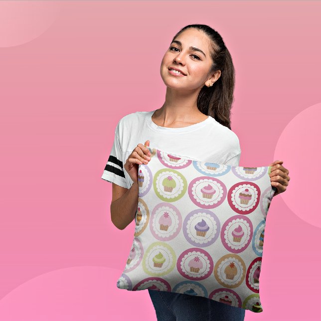 Cupcakes & Polka Dots dekorative Keuchkissen Kissen (Von Creator hochgeladen)