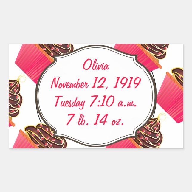 Cupcakes Rechteckiger Aufkleber (Vorderseite)