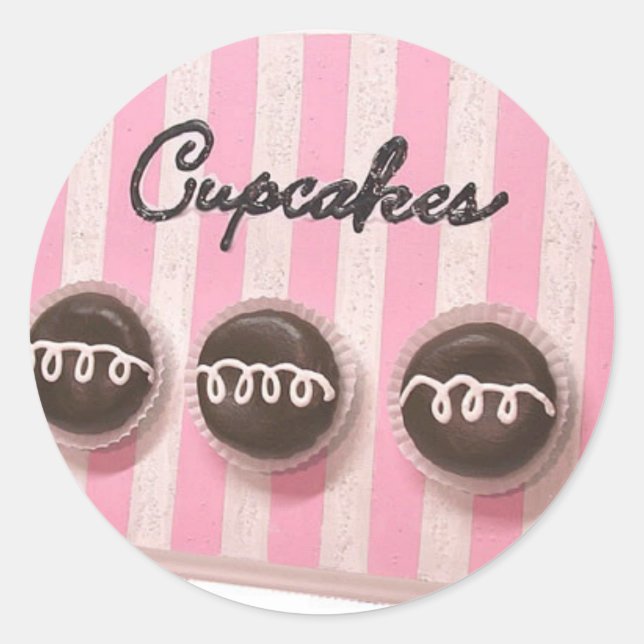 Cupcakes Runder Aufkleber (Vorderseite)