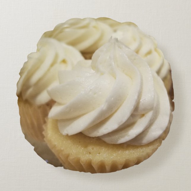Cupcakes Rundes Kissen (Vorderseite)