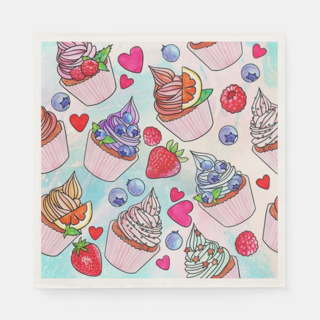 Cupcakes Serviette (Vorderseite)