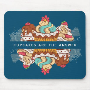 Cupcakes sind das Answer Funny Sprichwort Mousepad
