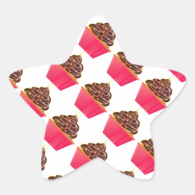 Cupcakes Stern-Aufkleber (Vorderseite)