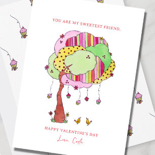 Cupcakes Sweet Friend Valentine Holiday Card Feiertagskarte