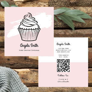 Cupcakes Trendy Website Pinka Quadratische Visitenkarte