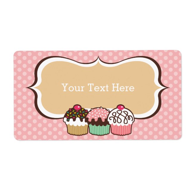 Cupcakes Trio Buchzeichen Labels (Vorne)