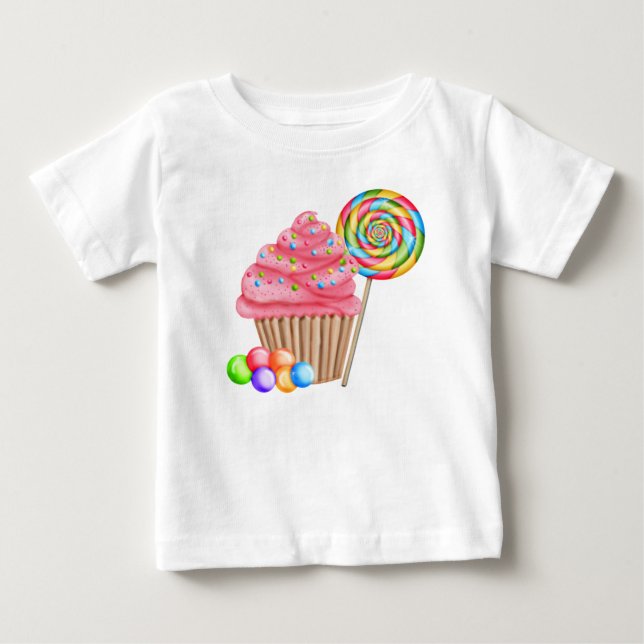 Cupcakes und Candy Birthday T Shirt (Vorderseite)