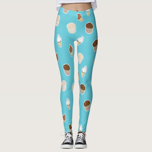 Cupcakes und Eis niedliches Design süß Leggings (Vorderseite)