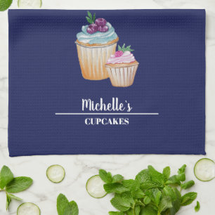 Cupcakes und Früchte Wasserfarben Geschirrtuch